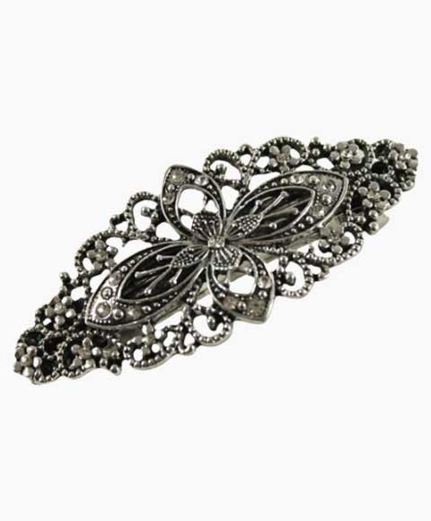 Molly And Rose Metal Crystal Flligree Barrette 5816