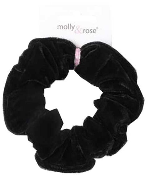 Molly And Rose Regular High Shine Velvet Scrunchie Black HF602