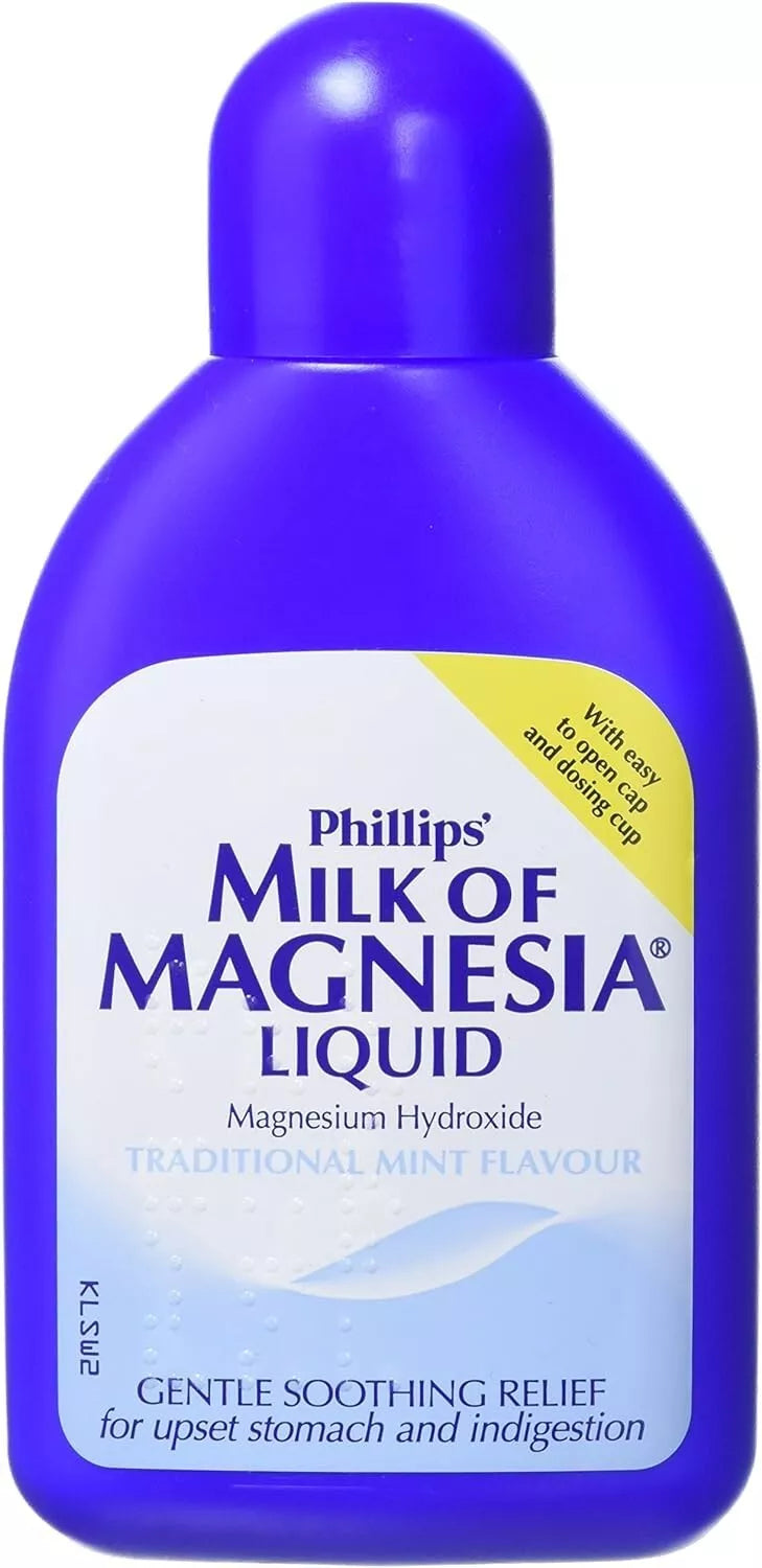 Milk of Magnesia Liquid Mint Flavor Gentle Soothing Relief 200ml - 3 Pack