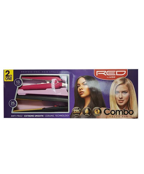 Red By Kiss  Professional Hair Straightener Combo Value Pack