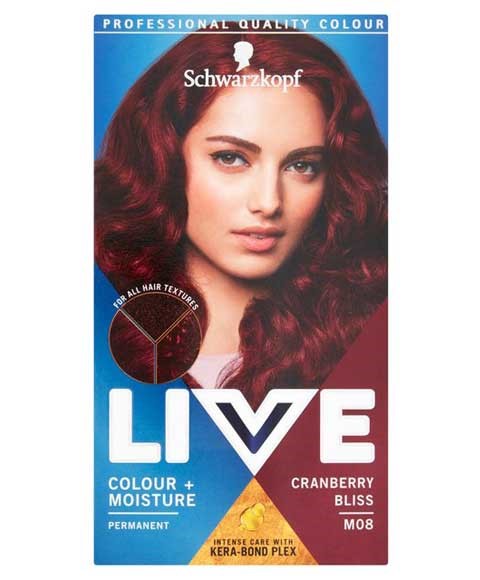 Schwarzkopf Live Colour Plus Moisture Permanent Hair Colour Cranberry Bliss M08