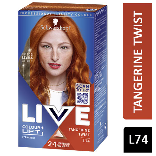 Schwarzkopf Live Color + Lift Permanent Colour Hair Dye, L74 Tangerine Twist