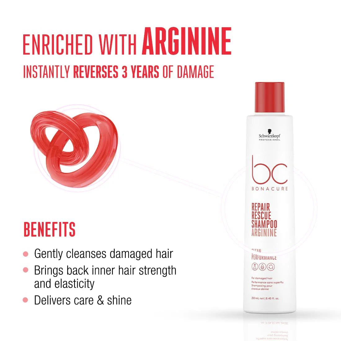 Schwarzkopf Bonacure Repair Rescue Arginine Shampoo 250ml / 1000ml