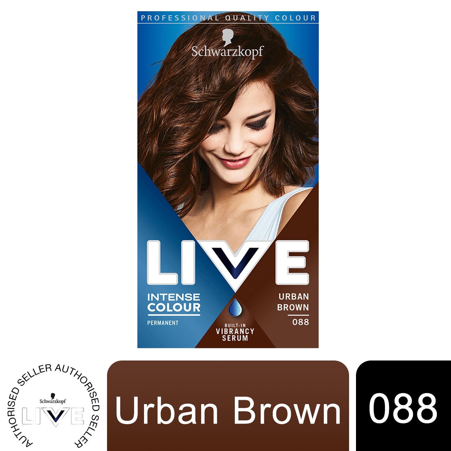 Schwarzkopf LIVE Urban Brown Permanent Hair Dye - IntenseColour 088