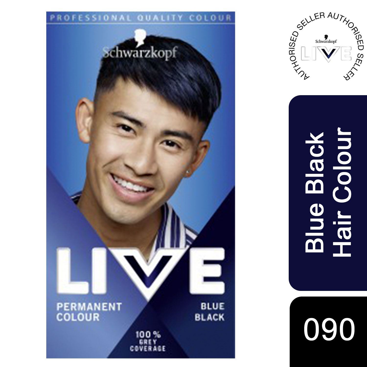 Schwarzkopf LIVE Intense Colour Permanent Hair Dye, Blue Black 090