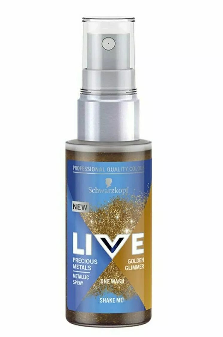 Schwarzkopf Live Precious Metals Golden Glimmer One Wash Metallic Spray 50ml