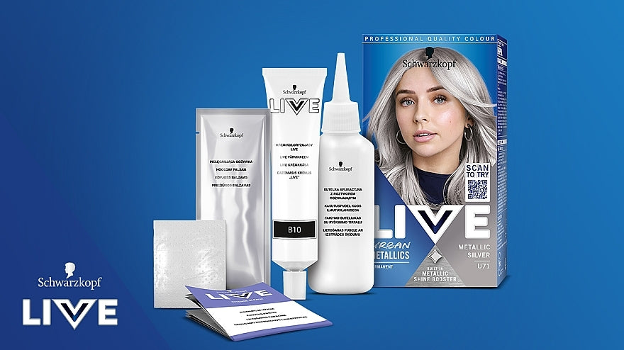 Schwarzkopf Live Urban Metalic Intense Permanent Colour, U71 Metallic Silver