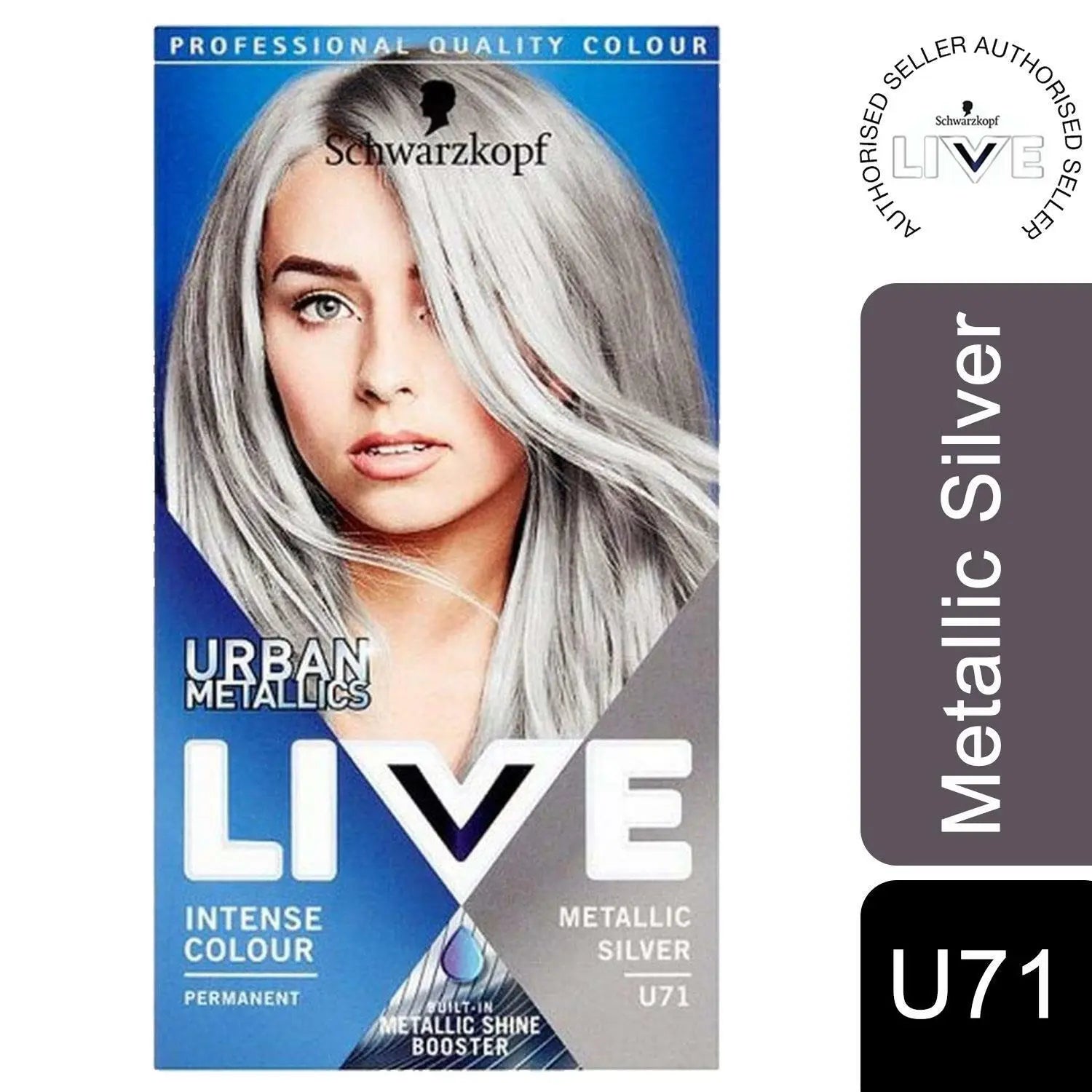 Schwarzkopf Live Urban Metalic Intense Permanent Colour, U71 Metallic Silver