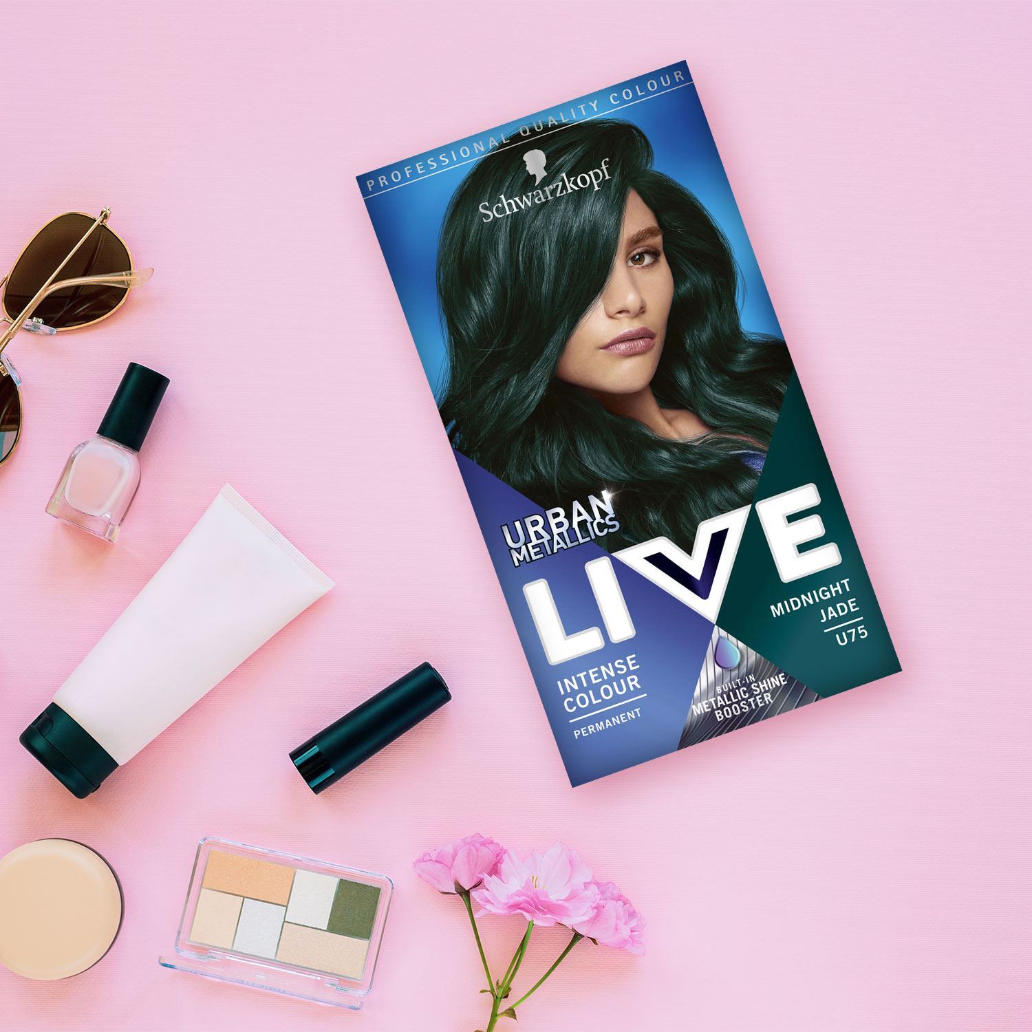 Schwarzkopf Live Urban Metallics Permanent Hair Dye, U75 Midnight Jade