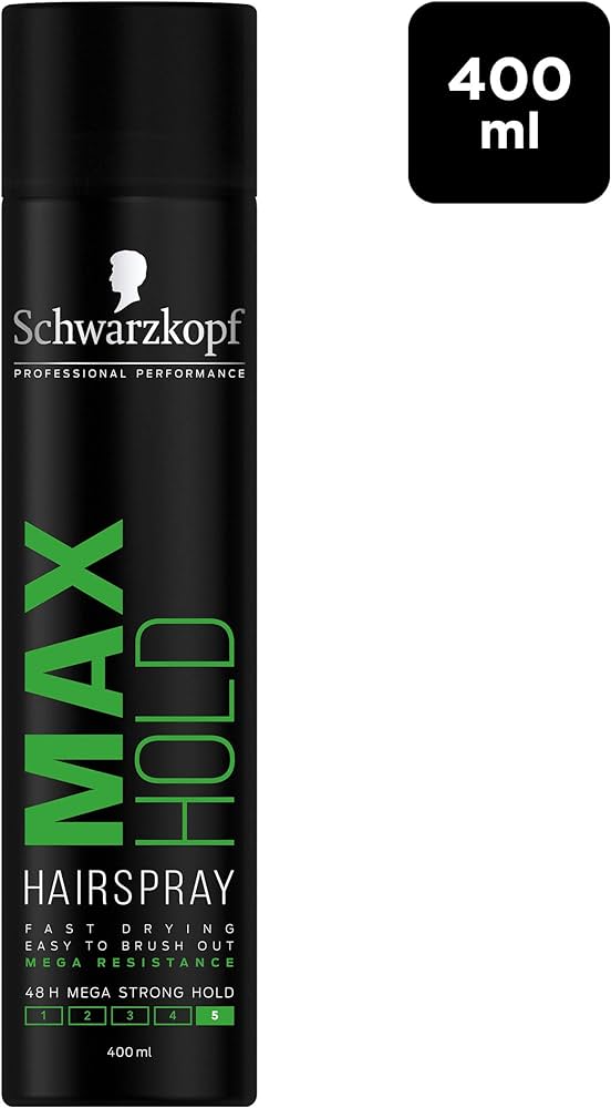 Schwarzkopf Max Hold Hairspray Mega Strong Hair Resistance Professional 400ML