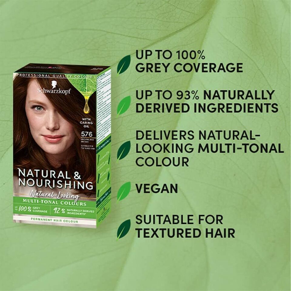 Schwarzkopf Natural And Nourishing Colour Permanent Hair Dye 576 Natural Red Brown