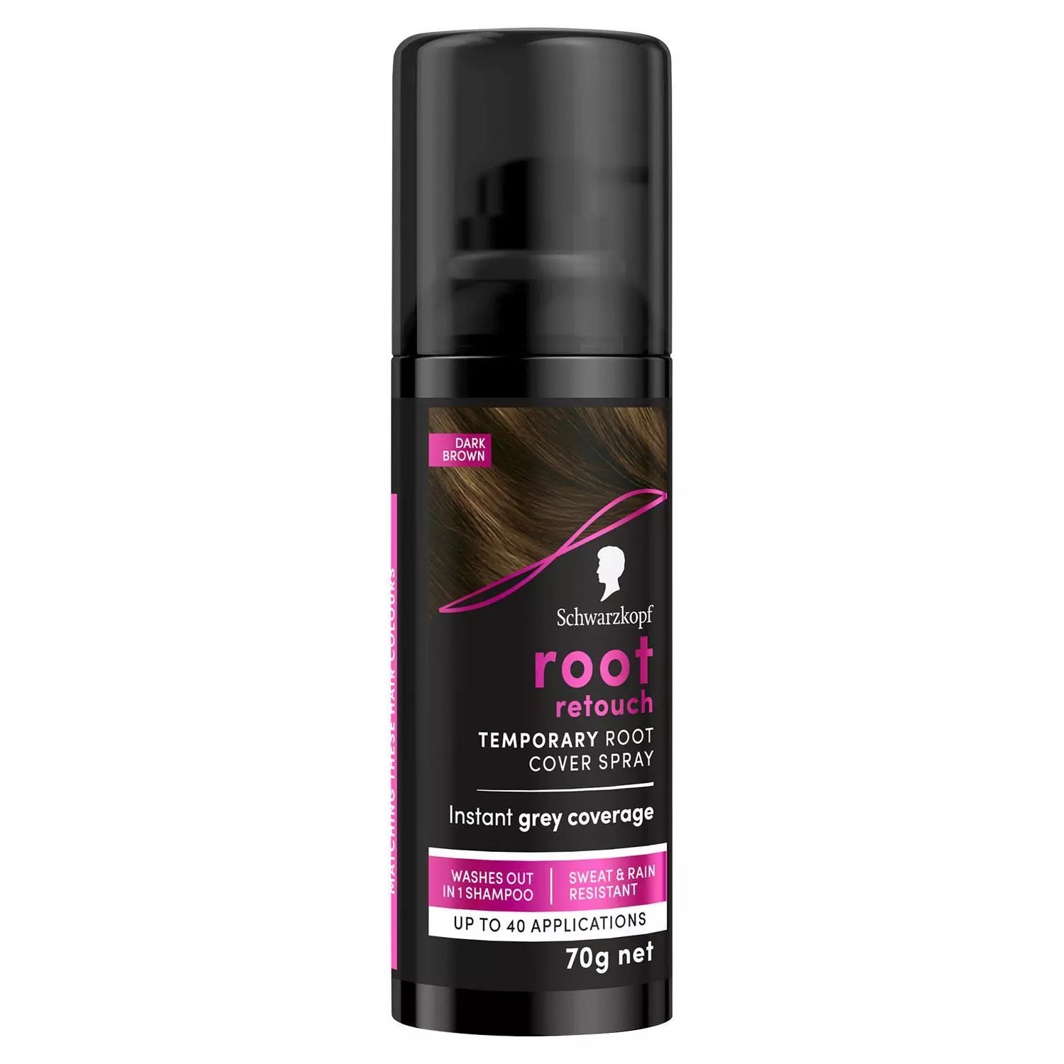 Schwarzkopf Root Retoucher Temporary Root Cover Spray, Dark Brown 120ml