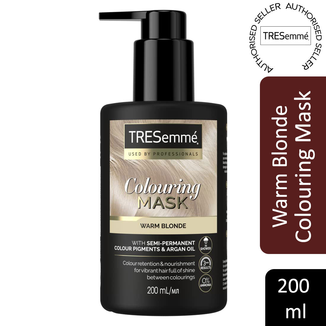 TRESemme Warm Blonde Color Enhancing Mask with Colour Pigment & Argan Oil 200ml