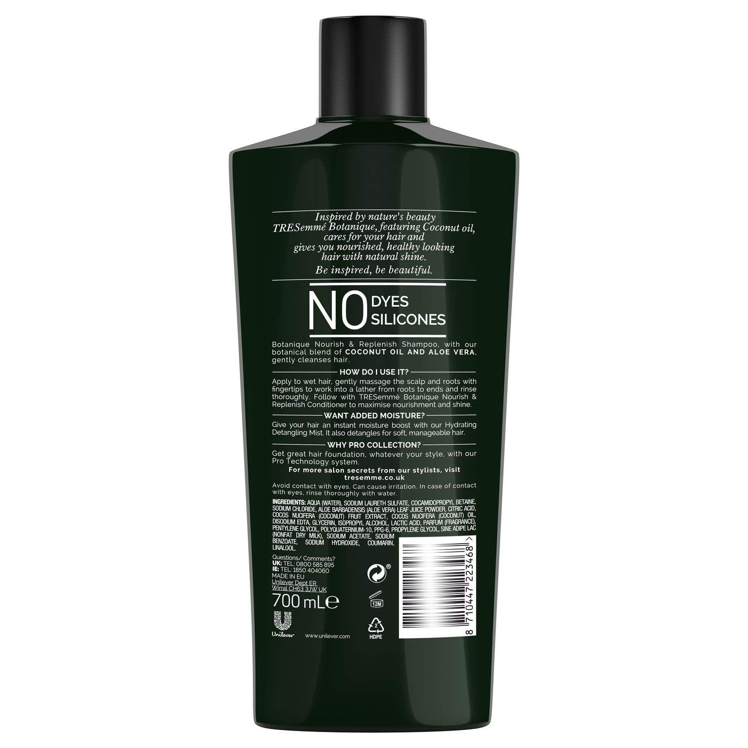 TRESemme Botanique Nourish & Replenish Shampoo With Coconut Oil & Aloevera 700ml