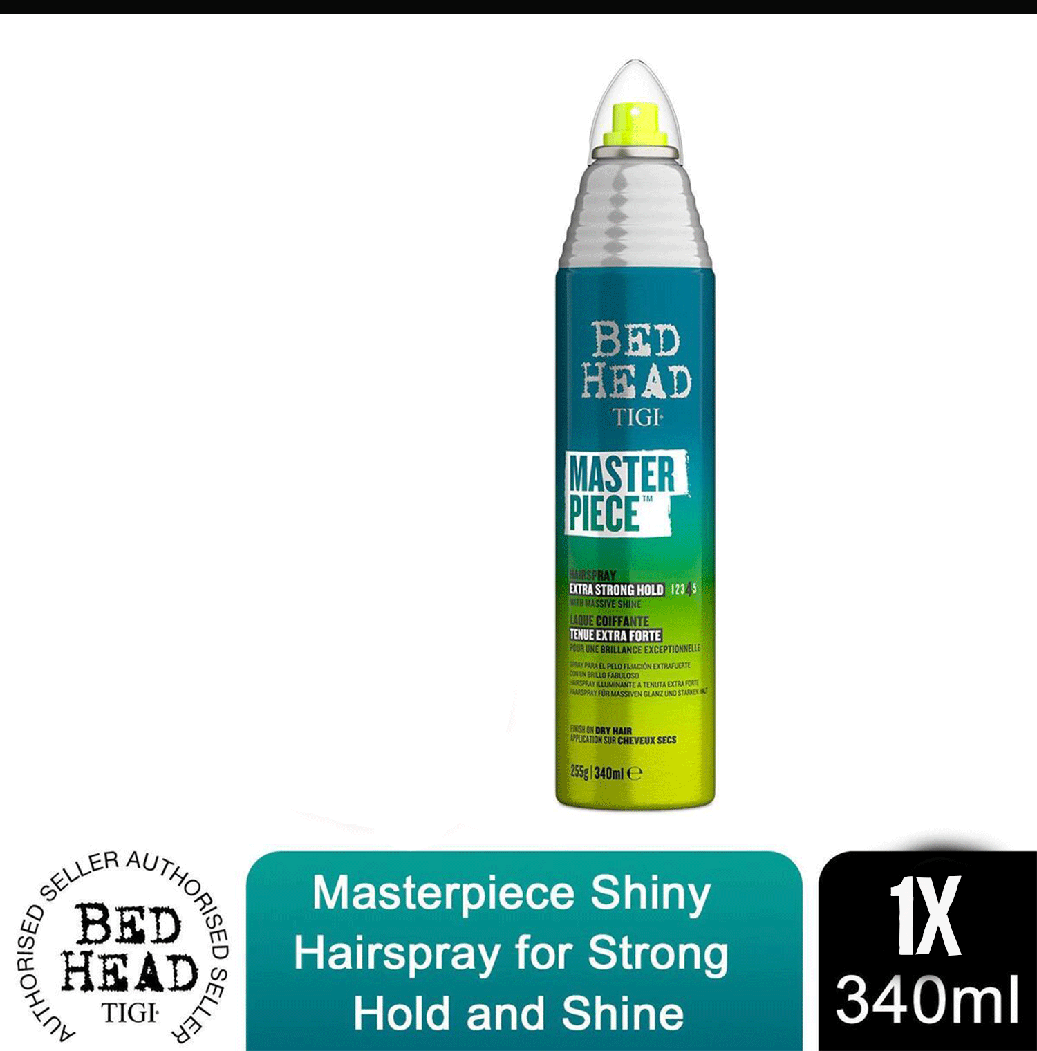 Bed Head by TIGI Masterpiece Shiny Hairspray for Strong Hold and Shine, 340ml