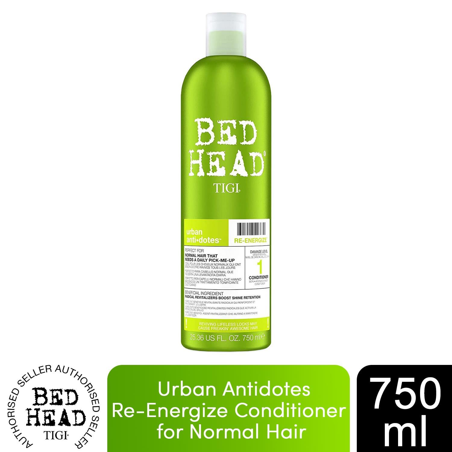 Bed Head by Tigi Urban Antidotes Re-Energise Conditioner for Normal Hair, 750ml