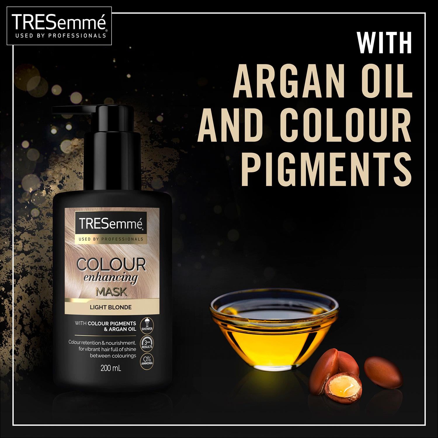 TRESemme Light Blonde Colour Enhancing Mask with Colour Pigment & Argan Oil 200ml