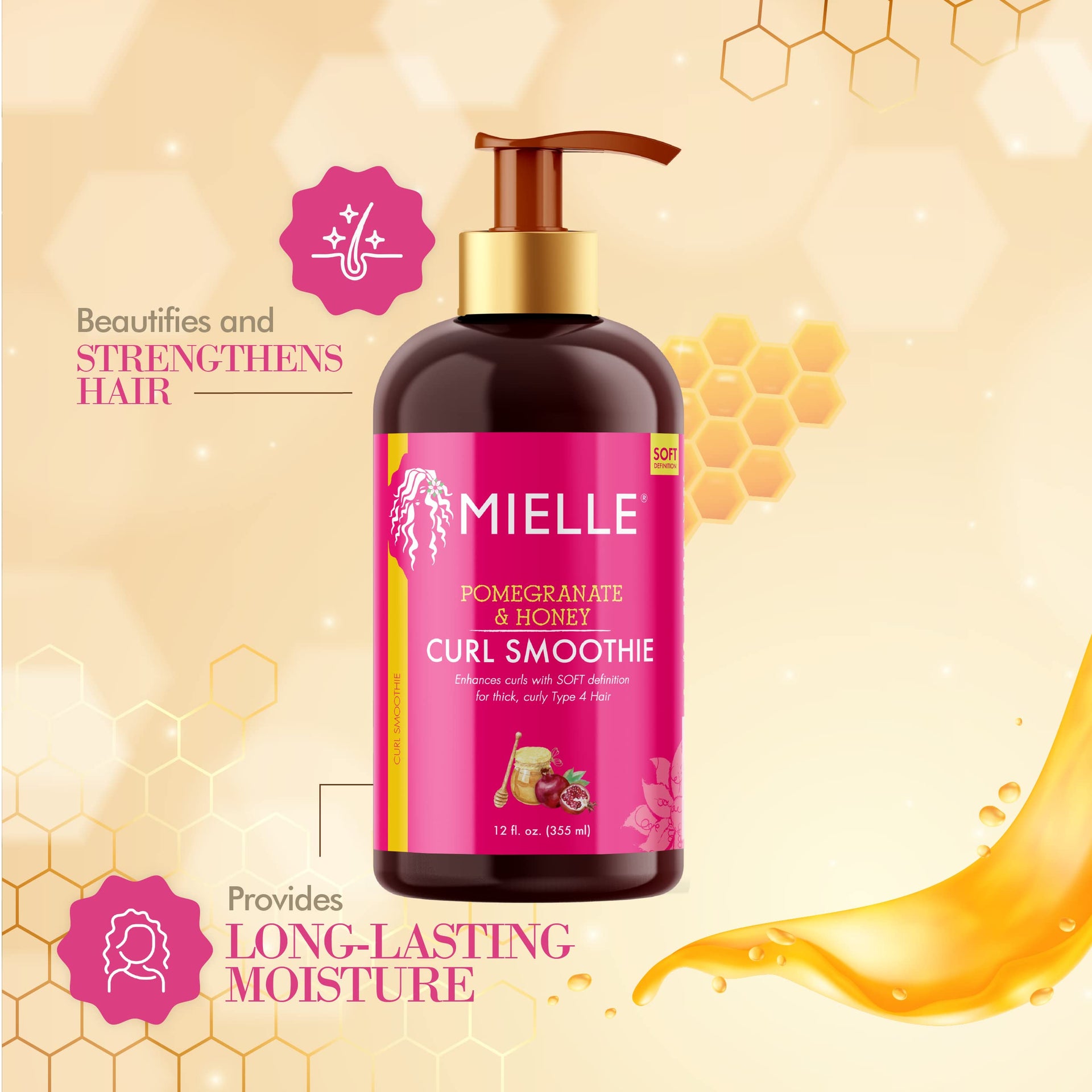 Mielle Organics Pomegranate & Honey Curl Smoothie For Thick Hair - 355ml