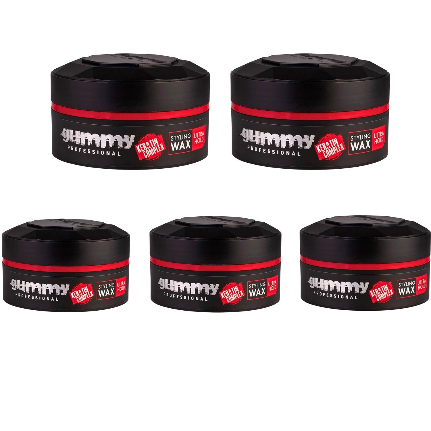 Gummy Hair Gel Wax Ultra Hold Professional Styling Gel - 150ml 5Pack Red