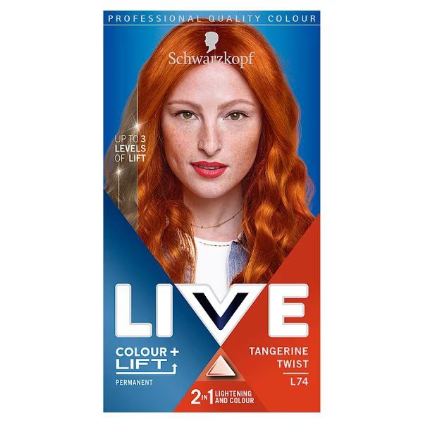 Schwarzkopf Live Color + Lift Permanent Colour Hair Dye, L74 Tangerine Twist