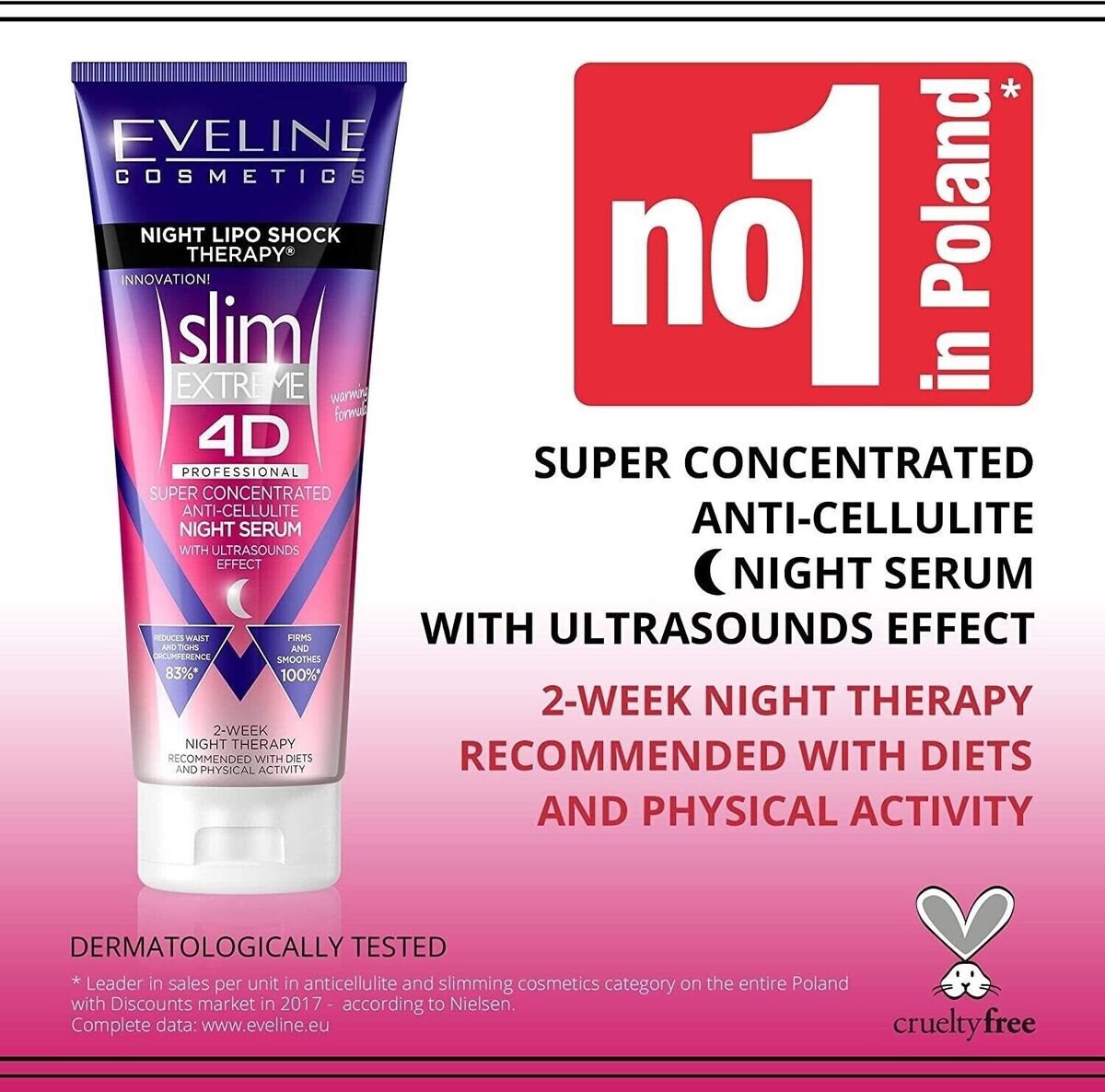 Eveline Slim 4D Extreme Super Concentrated Night Anti Cellulite Body Serum 250ml