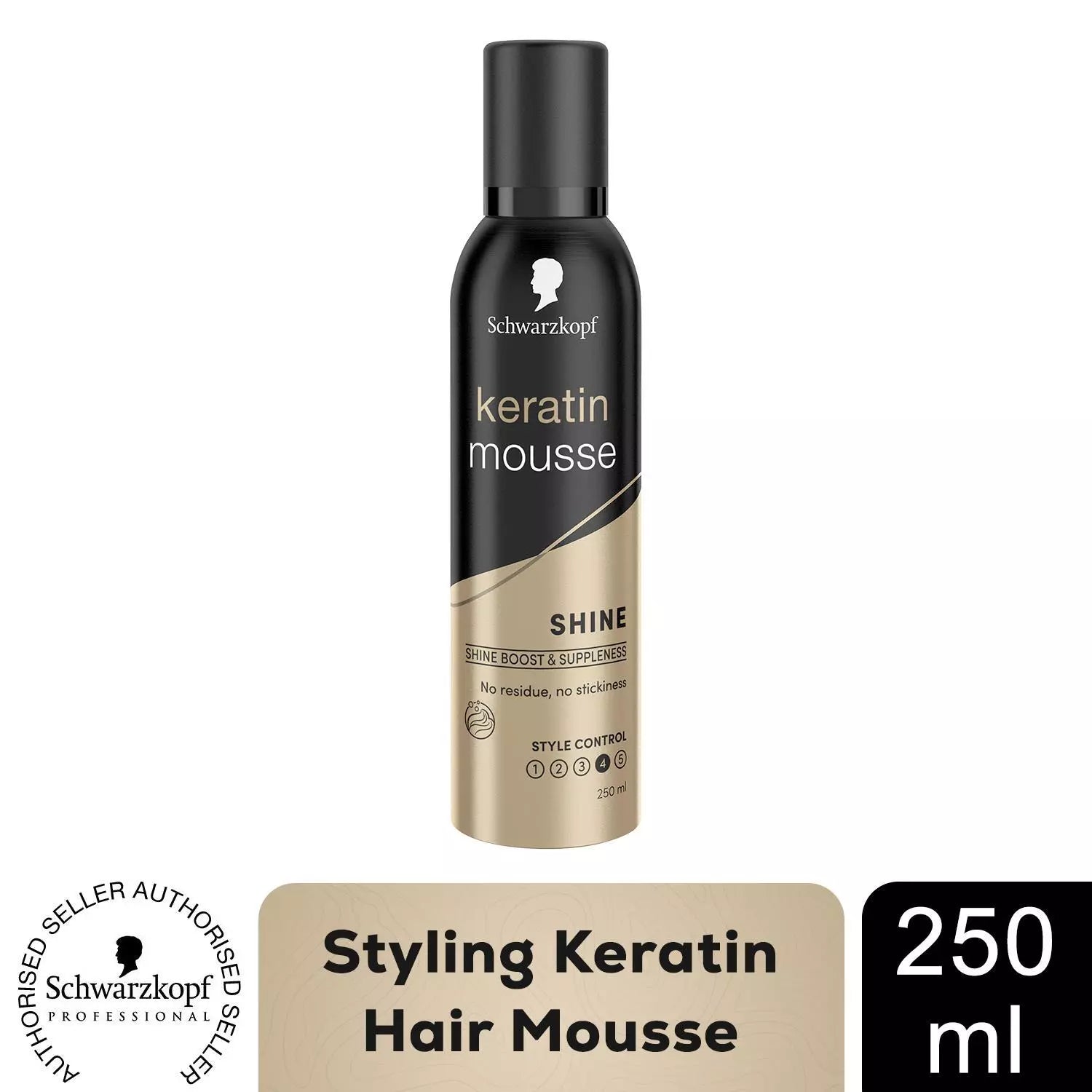 Schwarzkopf Keratin Mousse with 48H Extra Strong Hold for Hair Styling 250ml