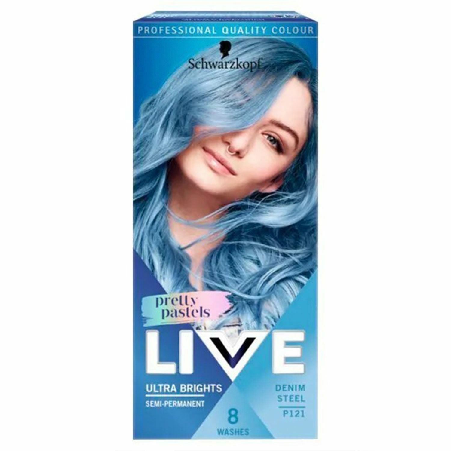 Schwarzkopf LIVE Ultra Brights Semi-Permanent Hair Dye - P121 Denim Steel