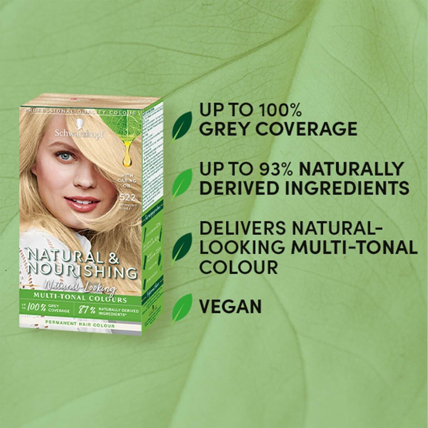 Schwarzkopf Natural And Nourishing Hair Dye Multi Tonal Colour 522 Extra Light Blonde