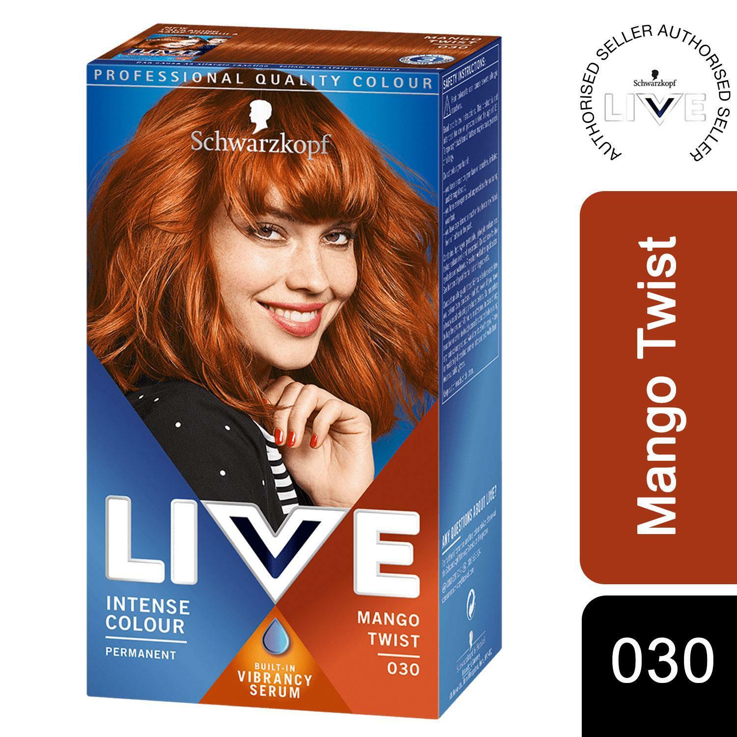 Schwarzkopf Live Mango Twist Permanent HairDye, IntenseColour 030 MangoTwist