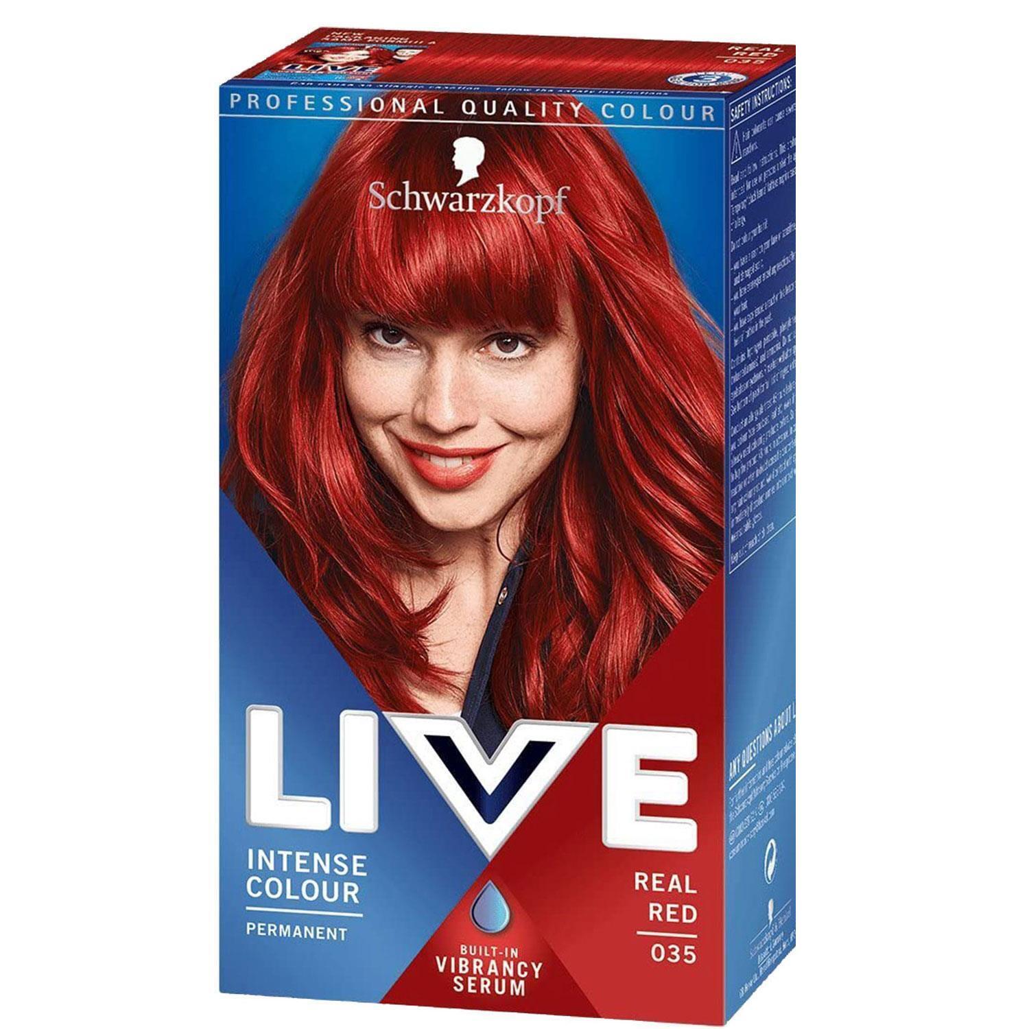 Schwarzkopf Live Intense Colour Permanent Hair Dye, 035 Real Red