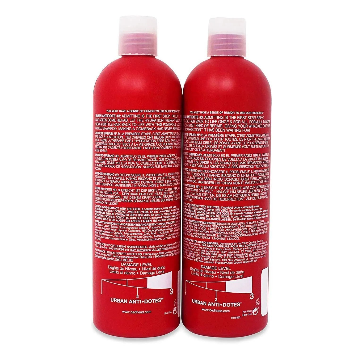 Bed Head by TIGI Resurrection Shampoo & Conditioner Duo for Damaged Hair, 750ml