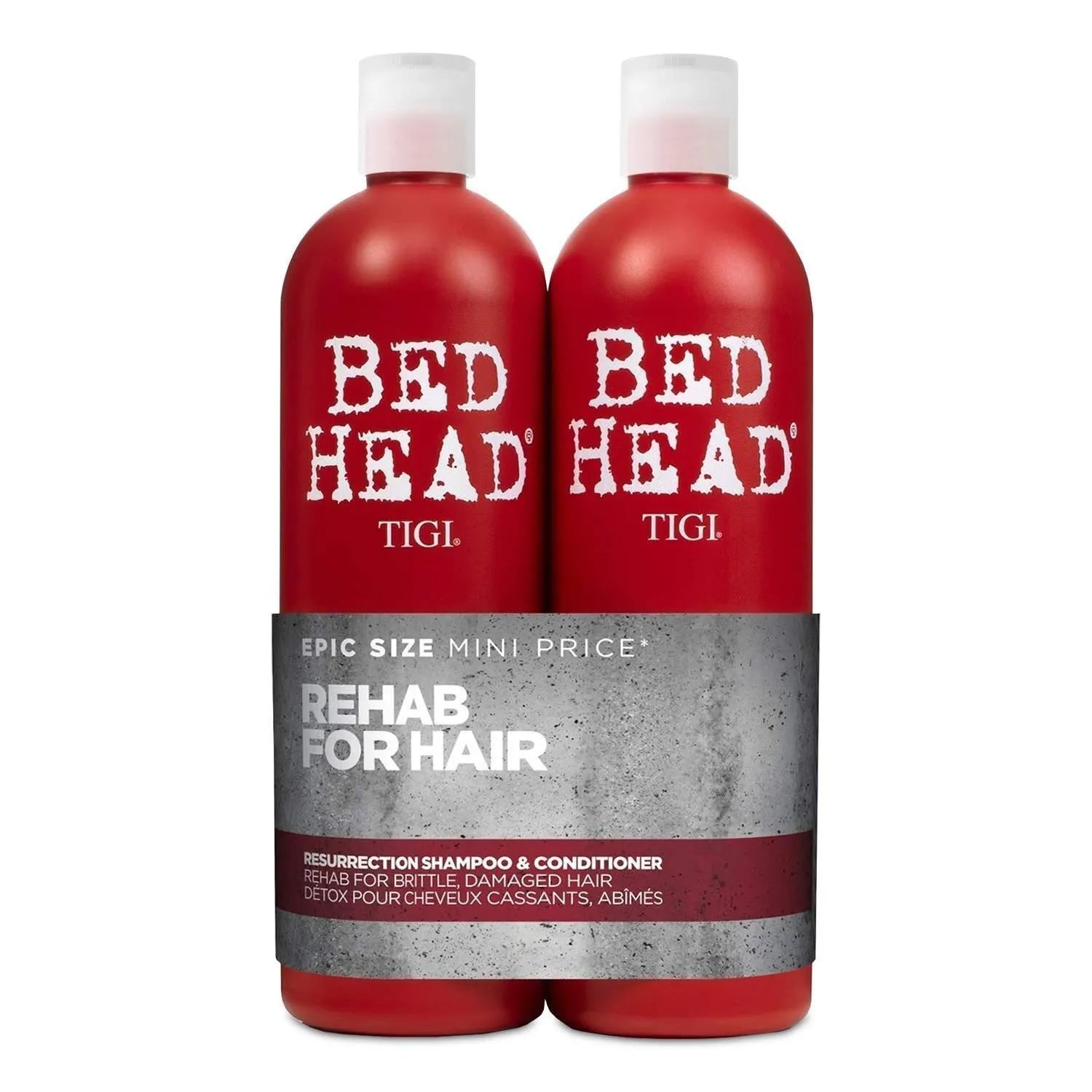 Bed Head by TIGI Resurrection Shampoo & Conditioner Duo for Damaged Hair, 750ml