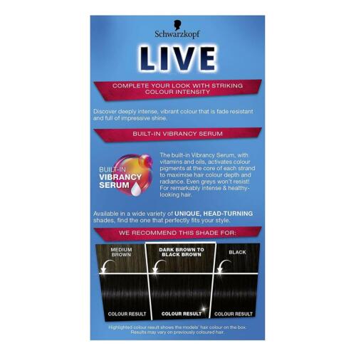 Schwarzkopf Live Intense Colour Permanent Hair Dye, 099 Deep Black