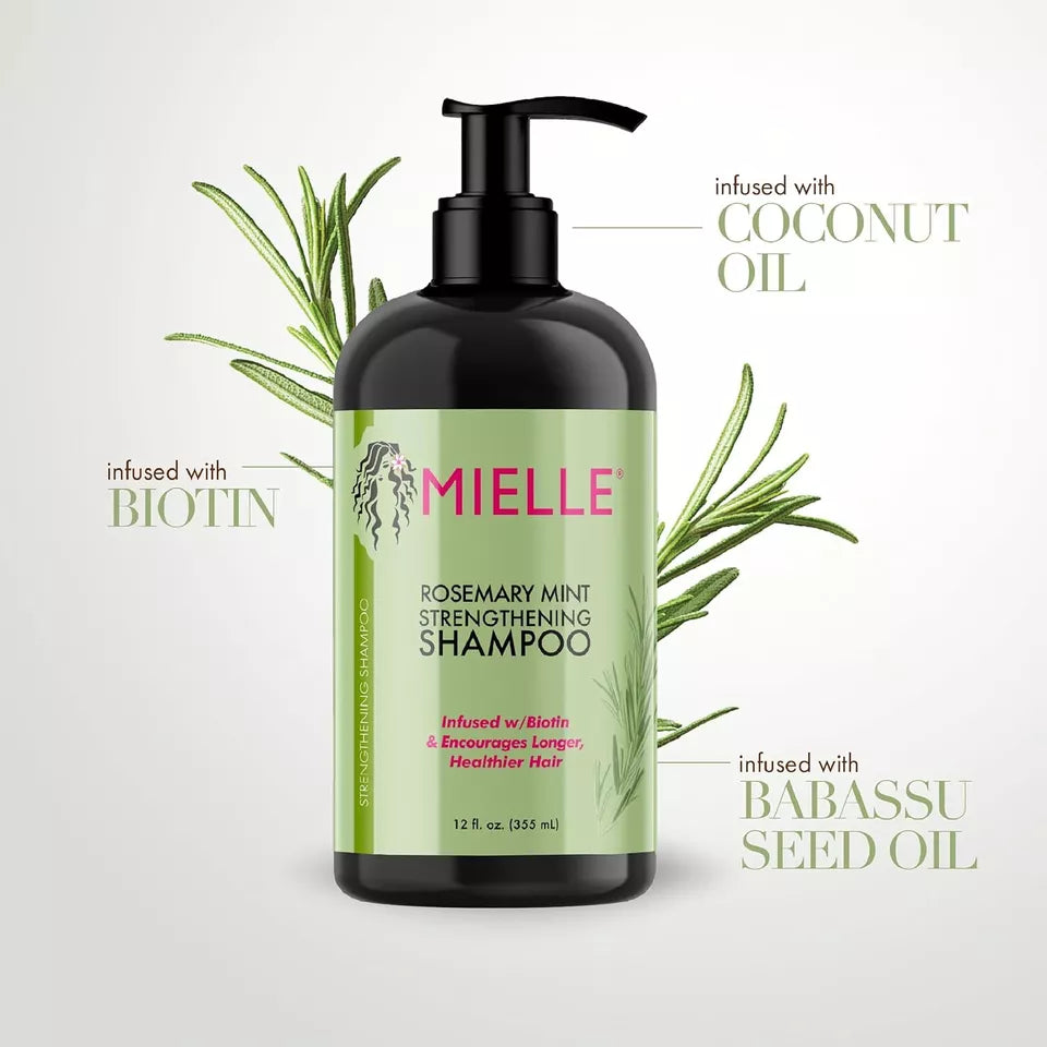 Mielle Rosemary Mint Strengthening Shampoo - Coconut,Mint,Rosemary Organic 355ml