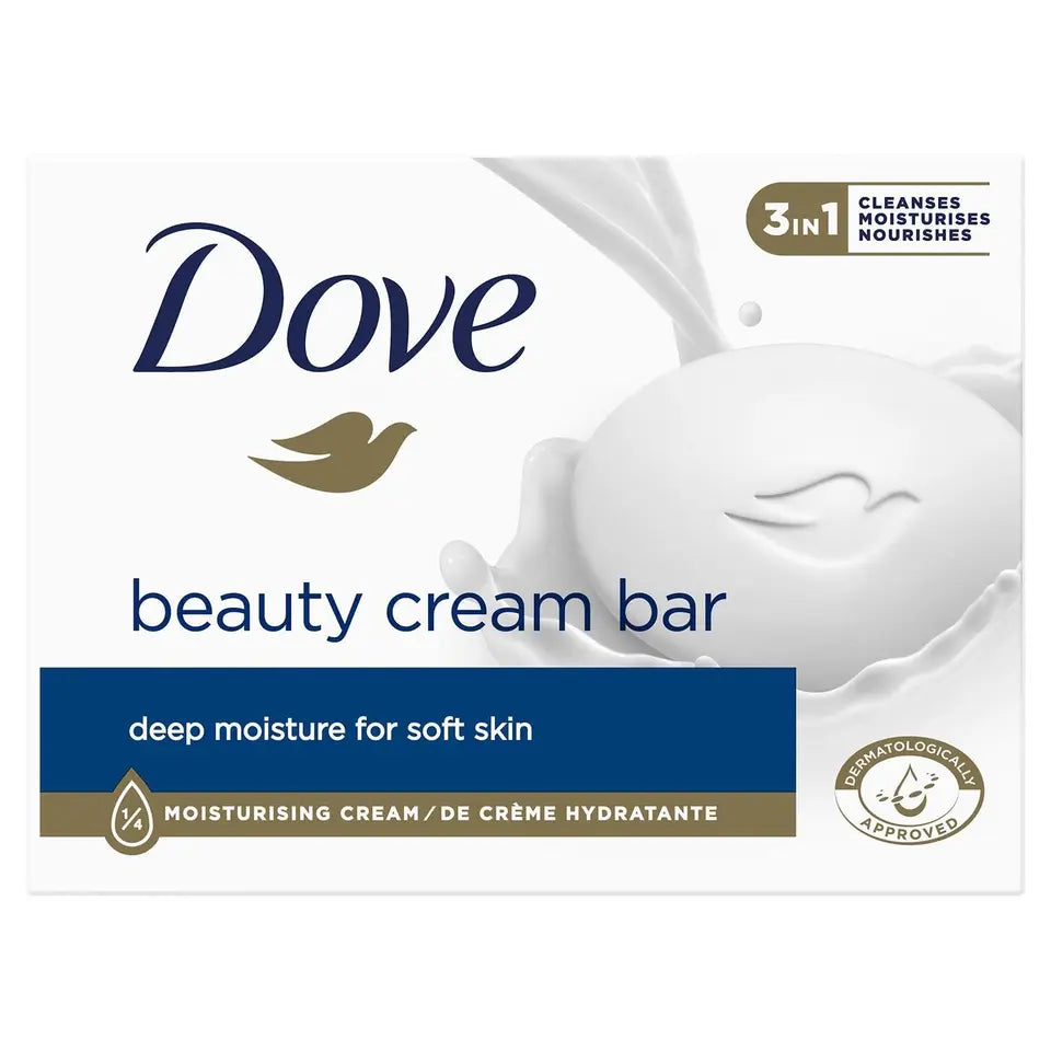 Dove Original Beauty Moisturising Cream Soap Bar Soft & Smooth Skin 90g x4