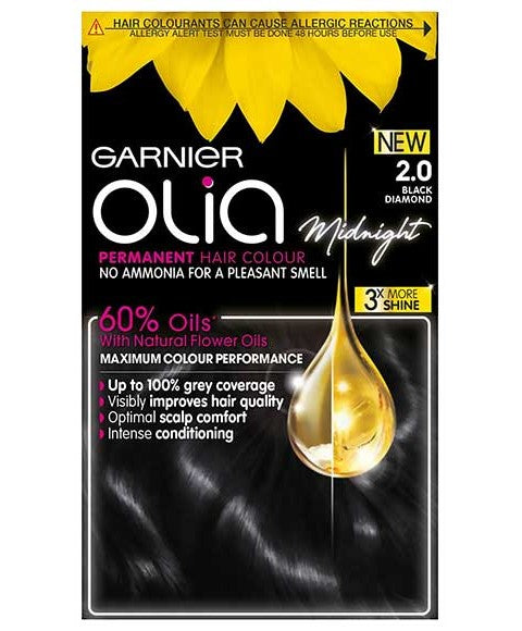 Garnier  Olia Midnight Permanent Hair Color 2.0 Black Diamond