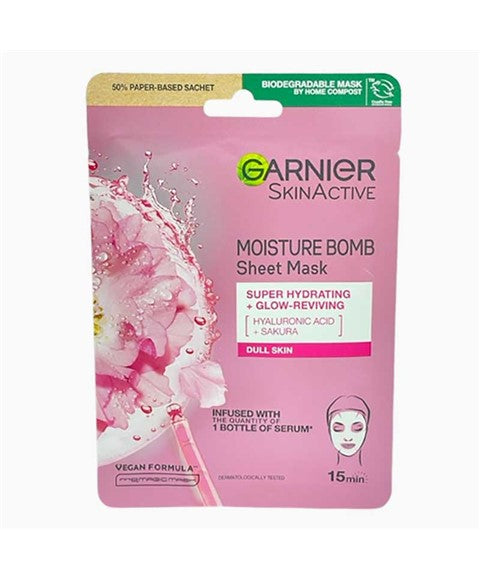 Garnier Skin Active Moisture Bomb Super Hydrating Glow Reviving Tissue Mask