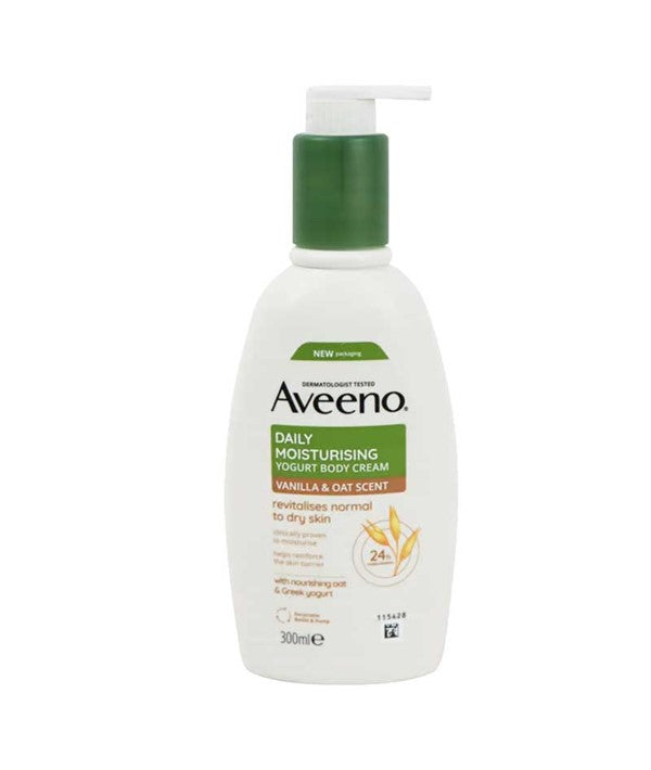 Johnson And Johnson Aveeno Daily Moisturizing Yogurt Body Cream With Vanilla And Oat Scent