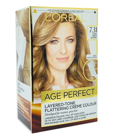 Loreal Age Perfect Layered Tone Flattering Creme Color 7.31 Dark Beige Blonde