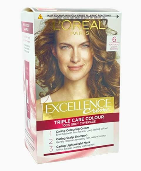 Loreal  Excellence Creme Triple Care Colour 6 Natural Light Brown