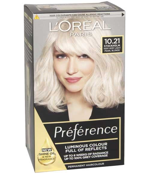 Loreal Preference Infinia Permanent Color 10.21 Stockholm