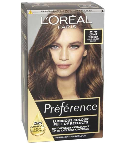 Loreal Preference Infinia Permanent Color 5.3 Virginia Chestnut Brown